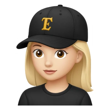 an ios genmoji for a black baseball cap sticker