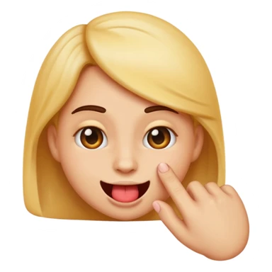 An emoji biting its finger with a flirty look sticker