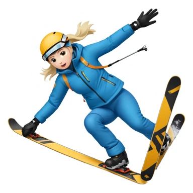 A skier crashing sticker