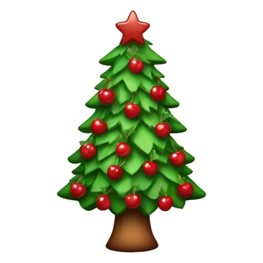 christmas tree with bows and cherries sticker