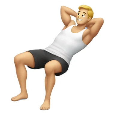 man doing sit ups sticker