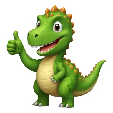 Dinosaur with thumps up sticker