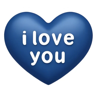 Dark Blue heart with the words I Love You Ry in the middle  sticker