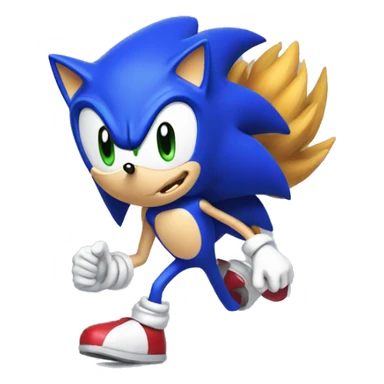 sonic with lots of legs going fast as hell sticker