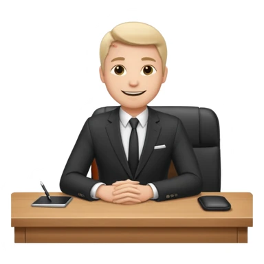Business man sitting at a desk sticker