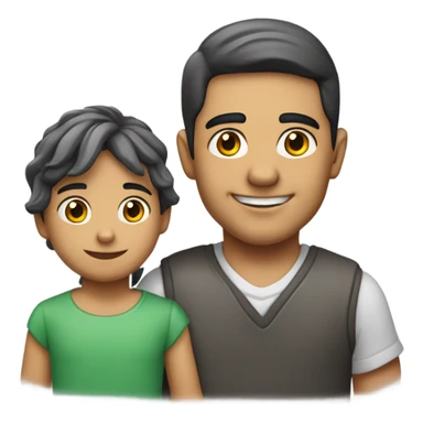 Menino moreno com uma criança no colo sticker