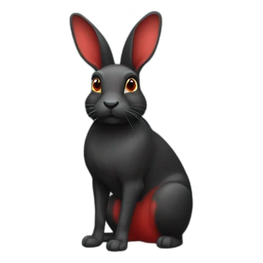 conejo negro con ojos color rojo vivo sticker