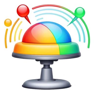 radar with colorful signals, multiple bright blips and sweeping line sticker