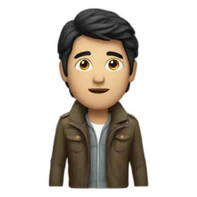 mysterious black-haired man in jacket sticker