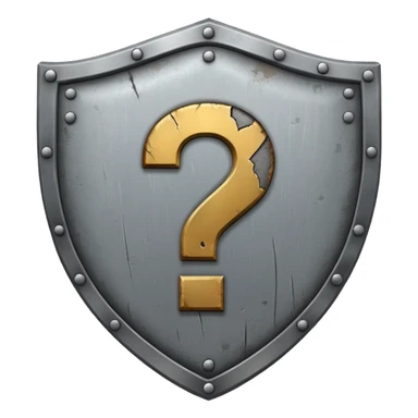 fais moi un bouclier gris avec un point d'interogation dessus sticker