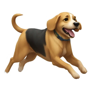 Corriendo de un perro en la playa sticker