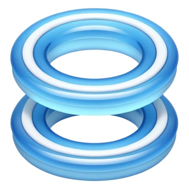 iOS-style 3D emoji: expanding ripple rings in mid-air, fading in color and opacity as they move outward from a small central source sticker