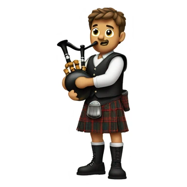 man in kilt playing the pipes sticker