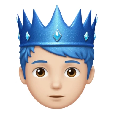 blue Boy glitter crown sticker