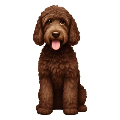 Chocolate Labradoodle sitting  sticker