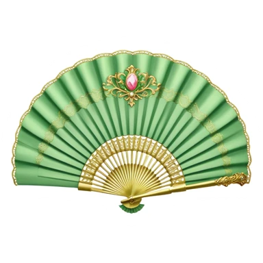 rococo green fan sticker