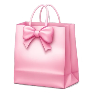 light pink shopping bag with bow sticker