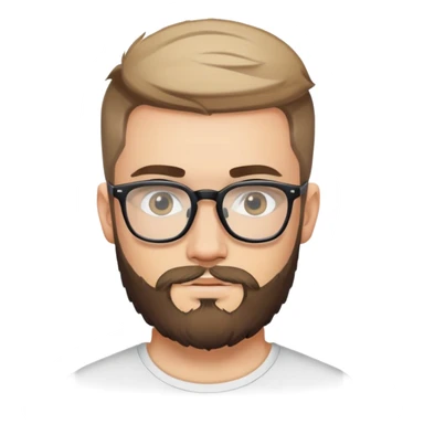 Young men, 25-year-old Caucasian male with glasses, a beard, and tattoos. sticker