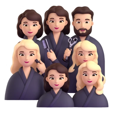 professional hairstylists team group sticker