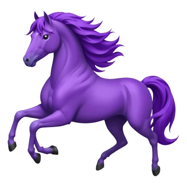 purple horse with wind hair sticker