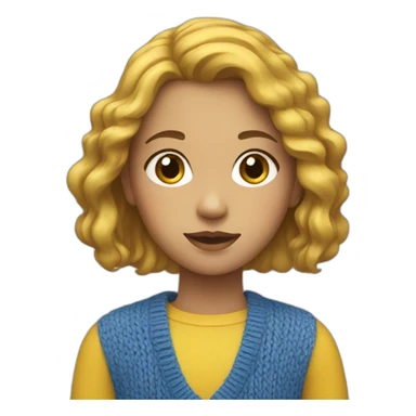 Girl in blue and yellow sweater sticker