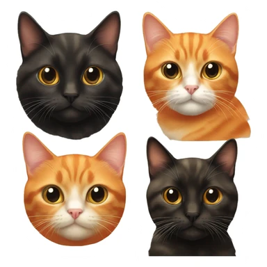 orange cat and black tortiseshell cat sticker