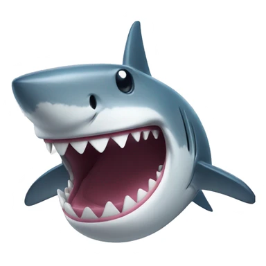 A shark smiling huge mouth sticker