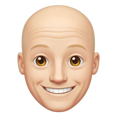 bald white guy smiling sticker