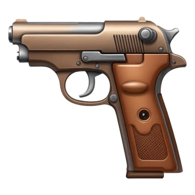Compact pistol with brown handle sticker