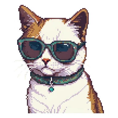 cat with oversized sunglasses sticker