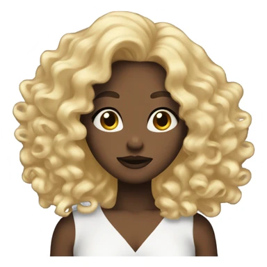dark beauty with curly blond hair blowing kisses sticker