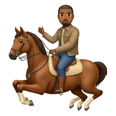 kanye west riding a horse sticker