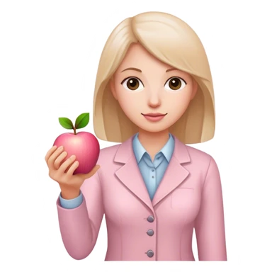 light pink teacher apple sticker