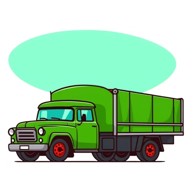 ZIL 130 truck, classic Soviet truck with green cabin and flatbed sticker