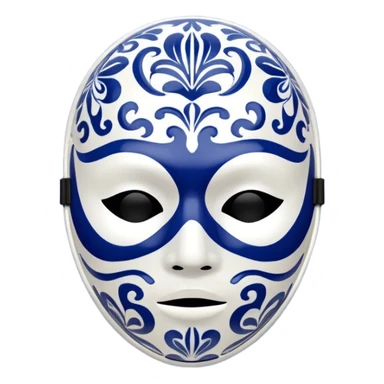 full face mask blue and white  sticker