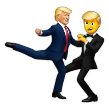 donald trump dancing tango with emmanuel macron sticker