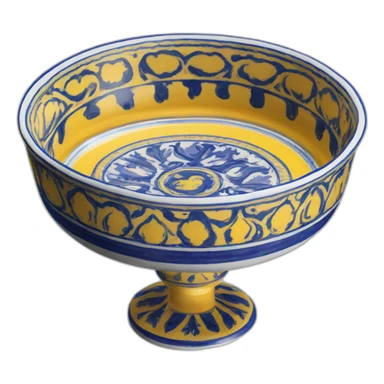 Deruta plate blue yellow isometric sticker