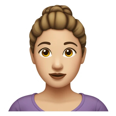 Chubby girl with highlighted brown hair in a bun with freckles and hazel eyes and light skin  sticker