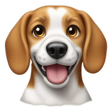 A beagle eating a bagel  sticker