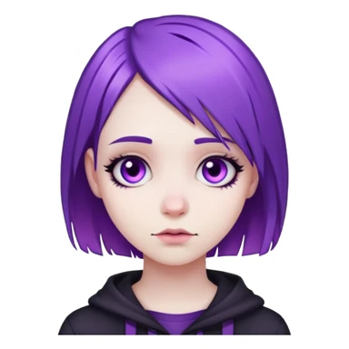 violet hair emo girl sticker