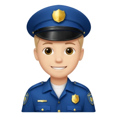smiling boy in police uniform 🫡 sticker