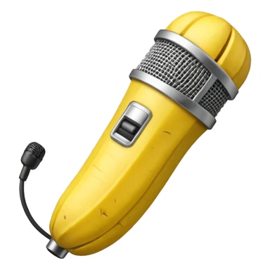 microphone made of banana sticker