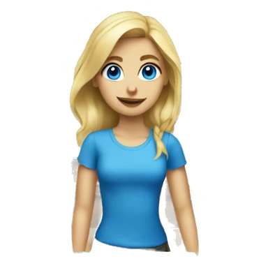 blue-eyed blonde girl paying at the cash register sticker