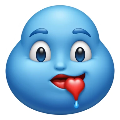 Un emoji cu un pupic albastru  sticker