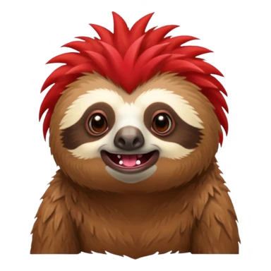 sloth with a red mohawk just the mohawk is red sticker