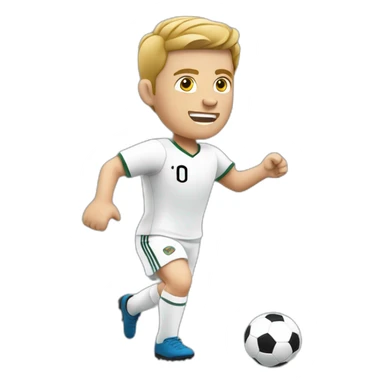 White European football player shooting the ball sticker