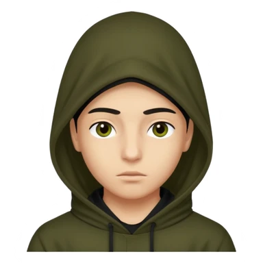 Un joven con una capucha negra que solo le deje ver los ojos y cejas sticker