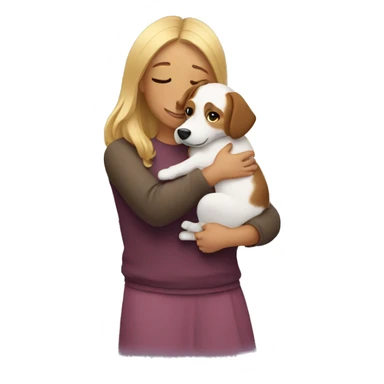 Woman hugging dog sticker