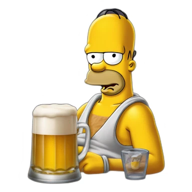 homer simpson buvant une bière sticker