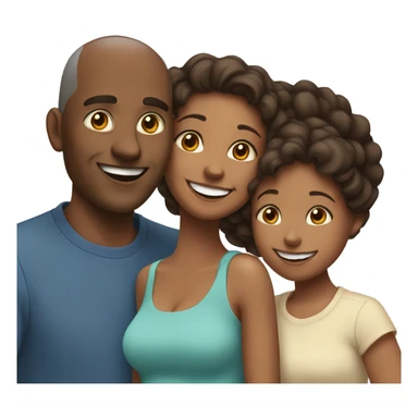 family of three: mom dad and kid (facebook style) sticker